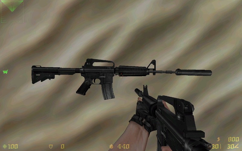Черный M4A1 с разложенным прикладом