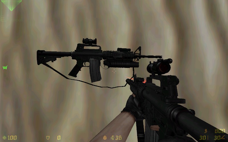 M4A1 With Aimpoint and M203 (лазер)