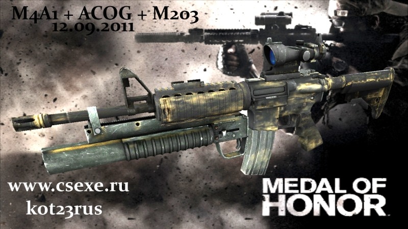 MOH 2010 M4A1 + ACOG + M203 for CS 1.6
