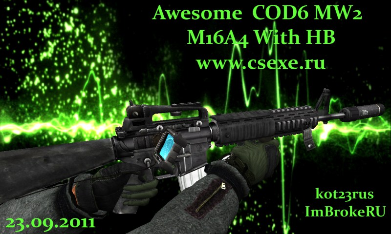 Awesome COD6 MW2 M16A4 + HB + Camo