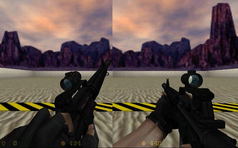 Black M16A1 with aqua aimpoint