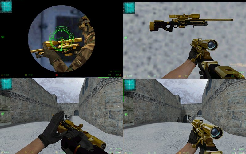 Золотая AWP с гравировкой