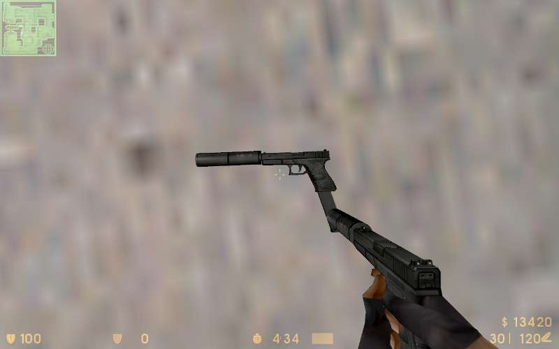 Auto Glock с глушителем