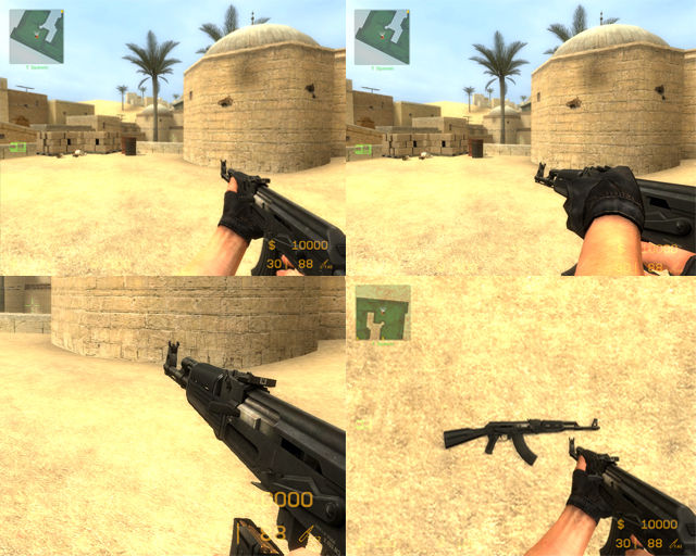 Black ak47 on default anims